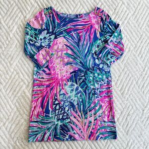 Lilly Pulitzer Girls Sophie UPF 50+ Long Sleeve Dress Size 4 Gypset Paradise